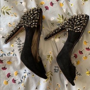 Sam Edelman Suede Spike Peep Toe Heels